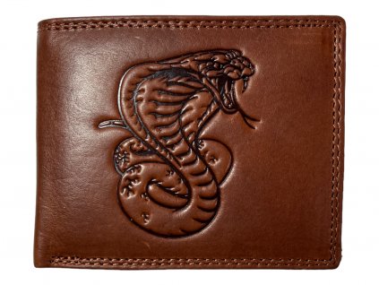 Celokožená peněženka s hadem - hnědá 7909/1
