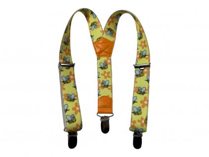 Dětské kšandy Y s včelkami - žlutá 7161