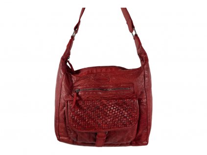 Dámská kožená kabelka Green Valley - červená 10430