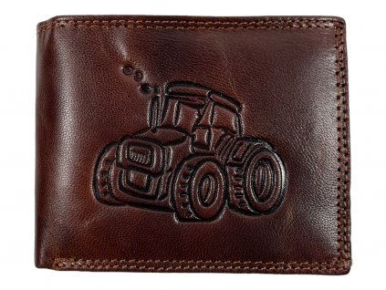 Kožená peněženka s motivem - traktor 1023