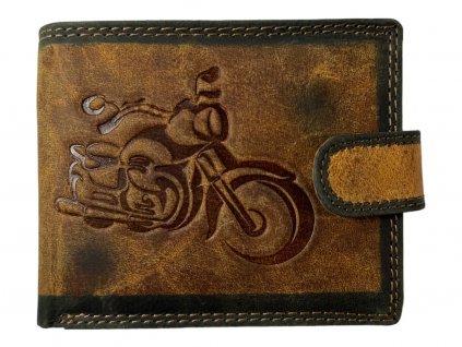 Kožená peněženka s motivem - motorka 117/1