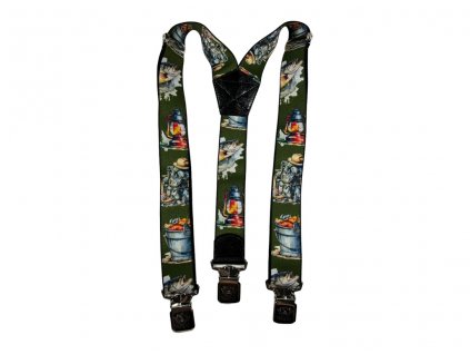 Široké kšandy s motivem Y - rybářské 3638