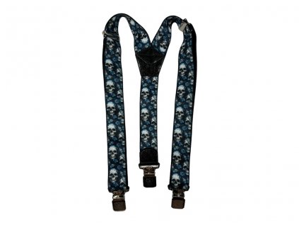 Široké kšandy s motivem Y - lebky 3650