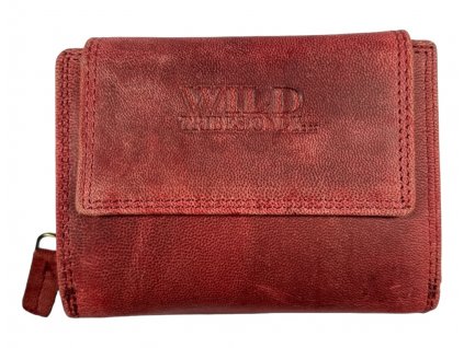 Dámská kožená peněženka Wild - červená 3019