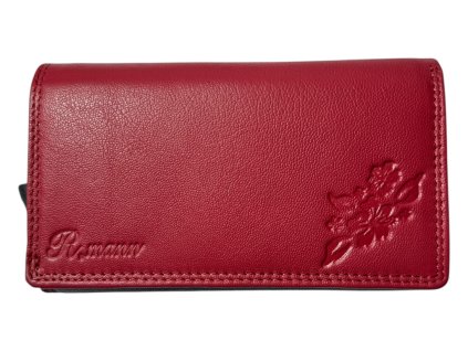 Dámská kožená peněženka - červená 689
