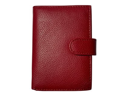 Kožená peněženka na karty - červená 691