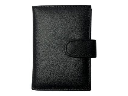 Kožená peněženka na karty - černá 691