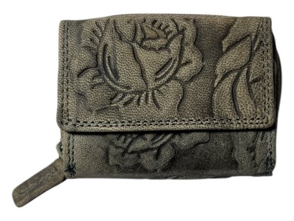 Malá kožená peněženka Roberto -  šedá OMA-7