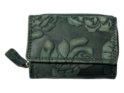 Malá kožená peněženka Roberto -  tmavě zelená OMA-7