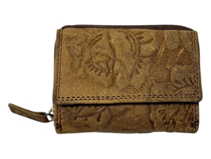 Malá kožená peněženka Roberto - hnědá OMA-7