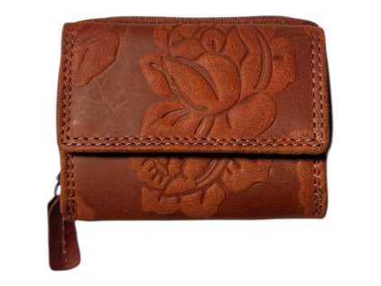 Malá kožená peněženka Roberto - oranžová OMA-7