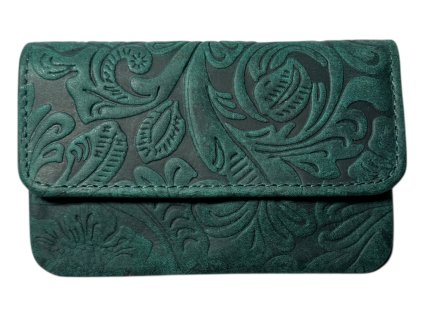 Kožená peněženka na mince Lozano - zelená FLR-1
