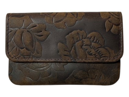 Kožená peněženka na mince Lozano - hnědá FLR-1