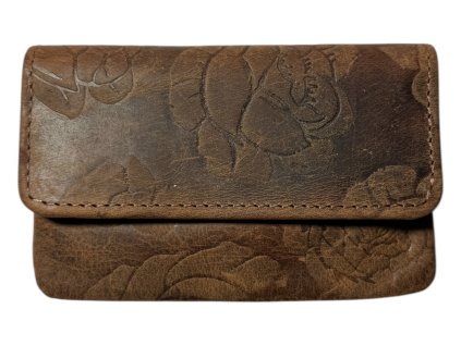 Kožená peněženka na mince Lozano - světle hnědá FLR-1