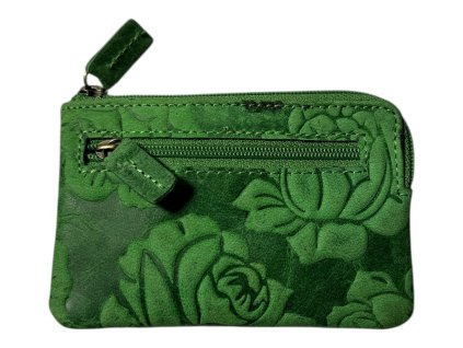 Kožená peněženka na mince Lozano - zelená FLR-2