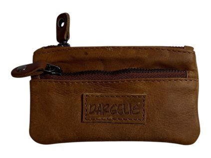 Kožená peněženka na mince Dargelis - hnědá X3