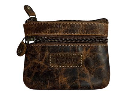 Kožené pouzdro na mince Dargelis - hnědá X2