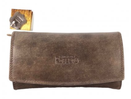 Dámská celokožená peněženka hnědá - 1304