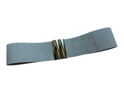 Dámský elastický pásek s kovovou sponou - stříbrná 67910