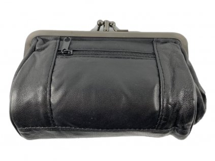 Kožená peněženka na mince - černá 2795