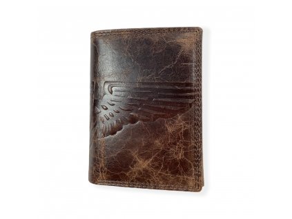 5131 5131 luxusni kozena penezenka s kridly hneda