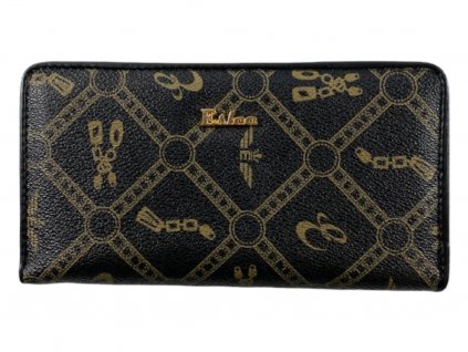 Dámská peněženka s motivem - hnědá 7536