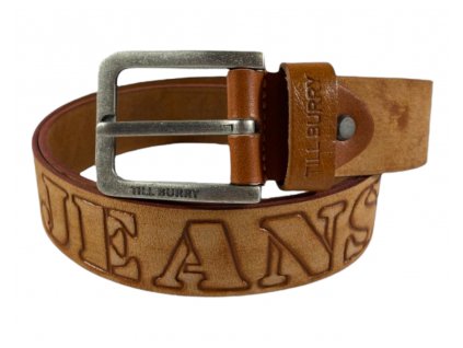 Kožený opasek Jeans - hnědá 5755