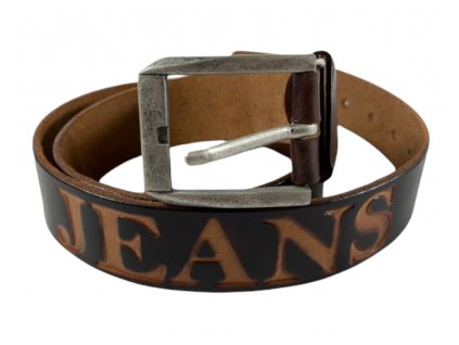 Kožený opasek Jeans - černá 5761