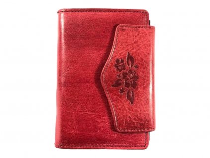 Dámská kožená peněženka - červená DL17