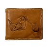 Kožená peněženka s motorkou - hnědá 2217