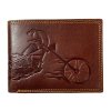 Kožená peněženka s motorkou - hnědá 1501