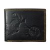 Kožená peněženka s motorkou - černá 1501