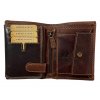Kožená peněženka s motivem rybáře - hnědá 8764