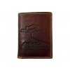Kožená peněženka s motivem rybáře - hnědá 8764