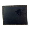 Kožená peněženka s motivem orla - černá 7809