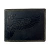 Kožená peněženka s motivem orla - černá 7809