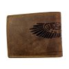 Kožená peněženka s motivem orla - hnědá 7809