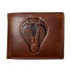 Celokožená peněženka s hadem - hnědá 7909