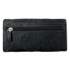 Dámská kožená peněženka s růží - černá 3998