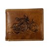 Kožená peněženka s motorkou - hnědá JC1