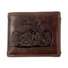 Kožená peněženka s motorkou - tmavě hnědá JC1