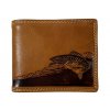 Kožená peněženka s motivem štika - hnědá JC65