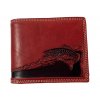 Kožená peněženka s motivem štika - červená JC65
