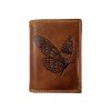 Kožená peněženka s motýlem - hnědá JC68