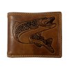 Kožená peněženka s motivem štika - hnědá JC70