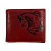 Kožená peněženka červená - kůň 105