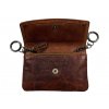 Kožená peněženka na klíče a drobné - hnědá 831