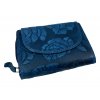 Dámská kožená peněženka s růží - modrá 4429