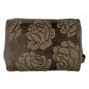 Dámská kožená peněženka s růží - šedá 4429