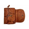 Dámská kožená peněženka s růží - oranžová 4429